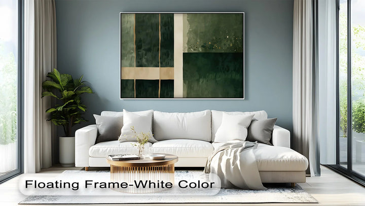 Emerald Structure – Modern Geometric Green Canvas Print - MyPhotoStation