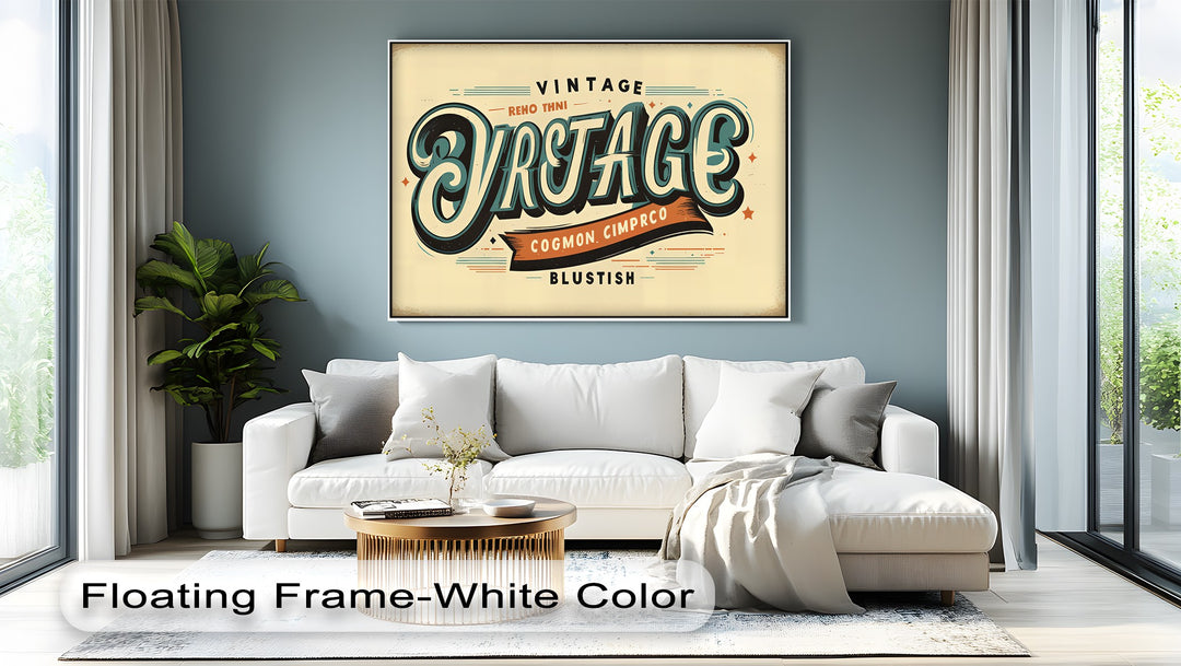 Vintage Lettering Blast – Retro Typography Canvas Print