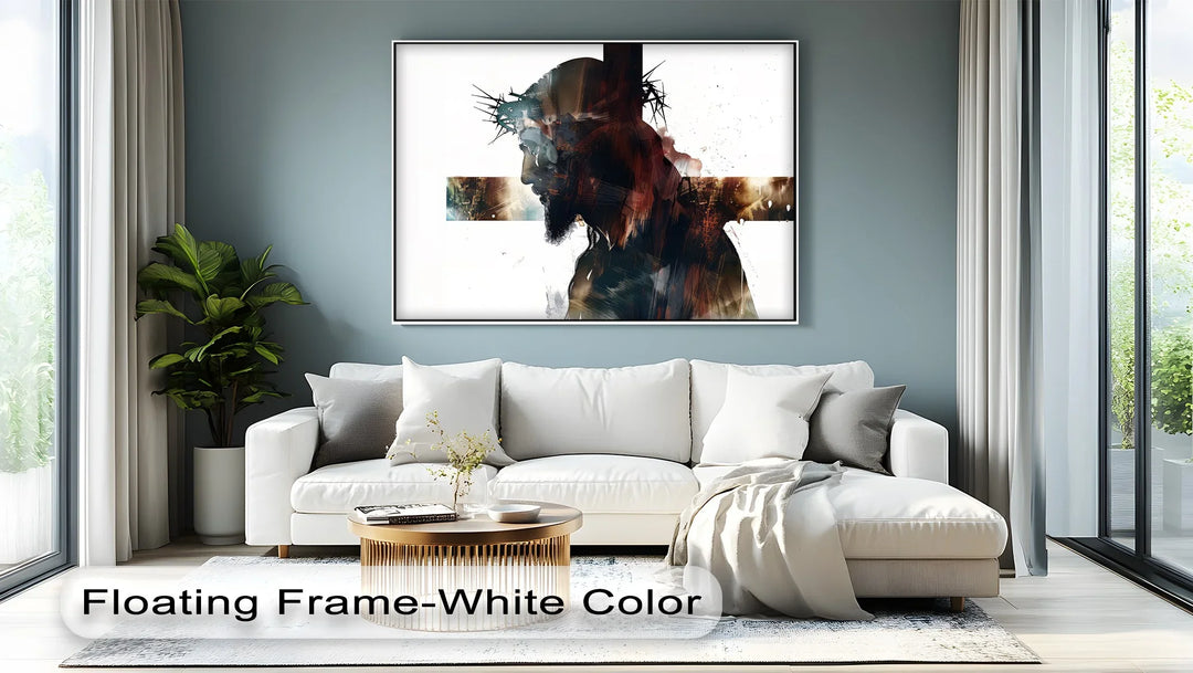 Crown of Thorns – Abstract Jesus Silhouette Canvas Print