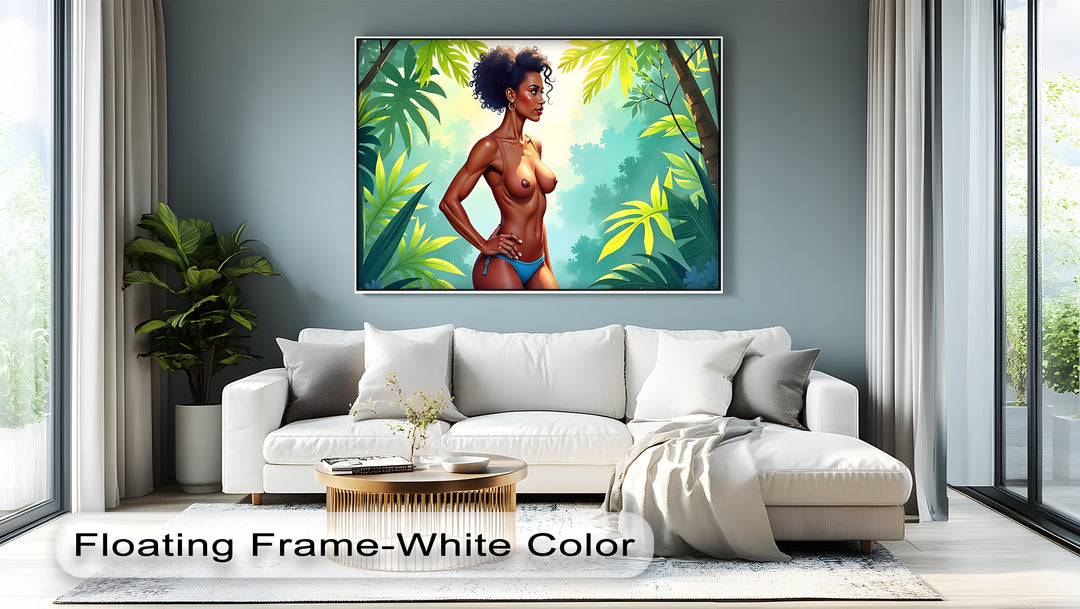Confident Jungle Woman – Erotic Canvas Wall Art | Oversized Wall Art