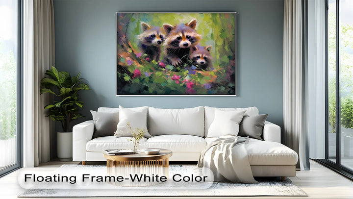 Curious Raccoons in the Wild – Vibrant Animal Canvas Print - MyPhotoStation