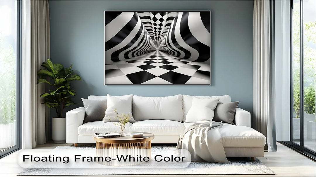 Tunnel of Illusions – Black & White Canvas Print - MyPhotoStation