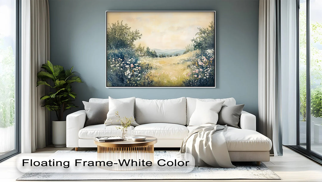 Golden Meadow Horizon – Serene Landscape Canvas Print - MyPhotoStation