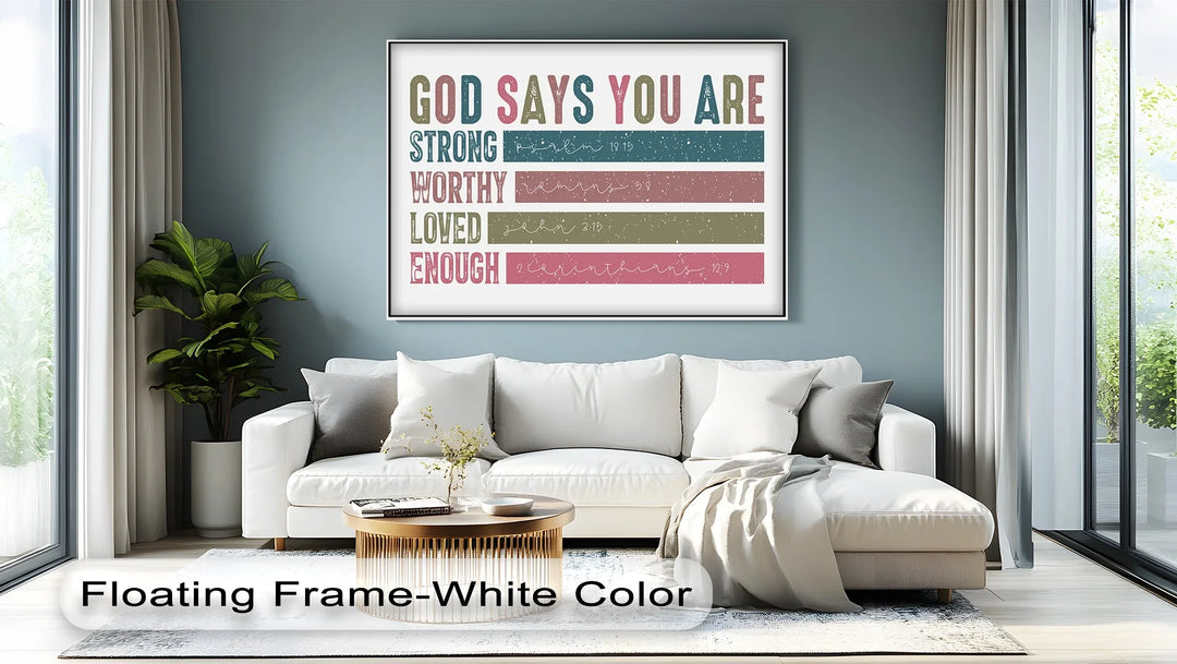 Inspirational quote art with Bible references

