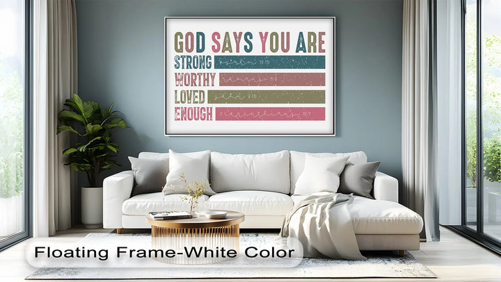 Inspirational quote art with Bible references


