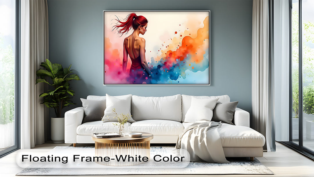 Crimson Flow – Abstract Woman Canvas Wall Art | Nude Art