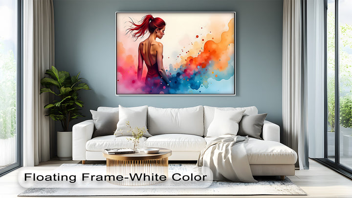 Crimson Flow – Abstract Woman Canvas Wall Art | Nude Art