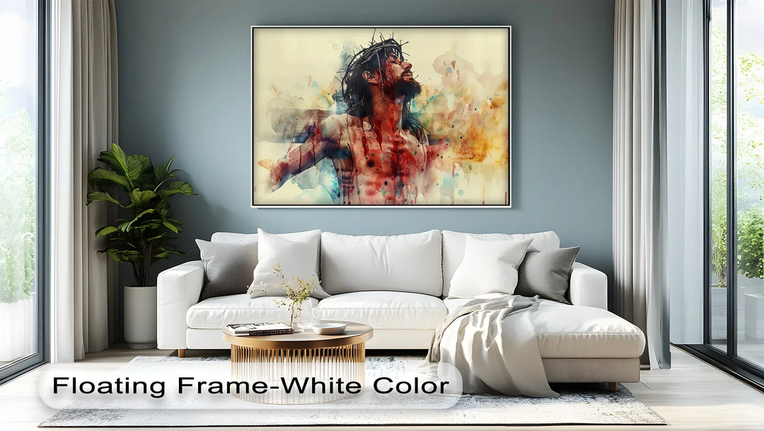 Sacrifice and Glory – Jesus Crucifixion Abstract Canvas Print