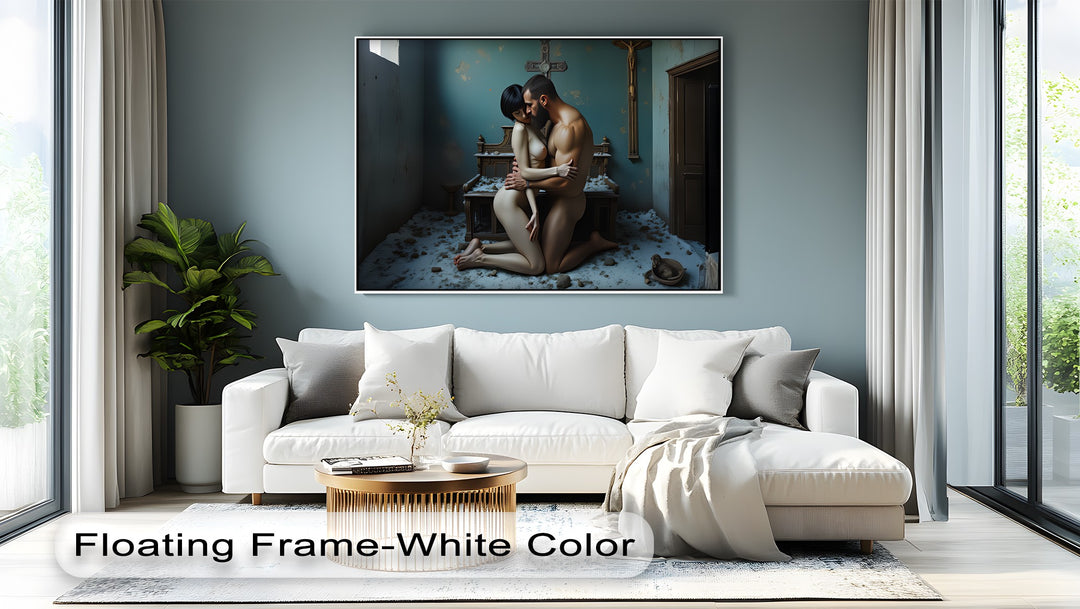 Devotion in Ruin – Gothic Erotic Canvas Art | Large Canvas Wall Decor