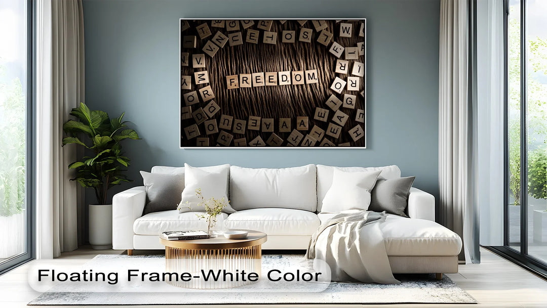 Freedom in Letters – Scrabble-Inspired Motivational Canvas Print