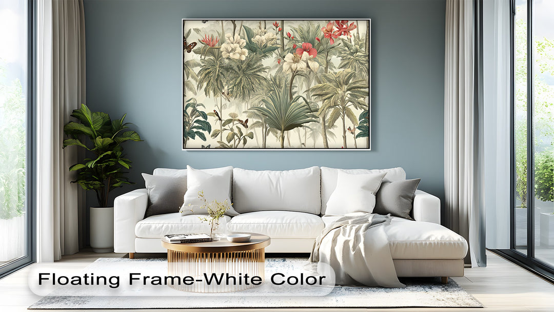 Exotic Palm and Hibiscus - Canvas Wall Art | Artwork Canvas
