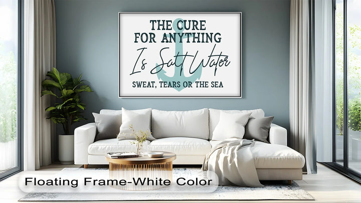 Saltwater Heals – Nautical Quote Canvas Print - MyPhotoStation