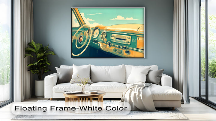 Cruise Control – Retro Car Dashboard Canvas Print