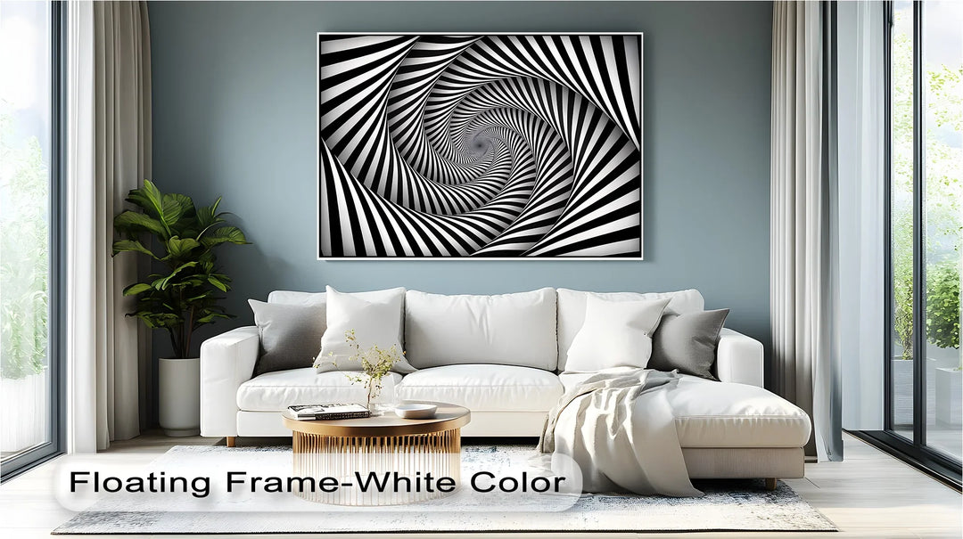 Twisting Vortex Illusion in Black & White – Canvas Print - MyPhotoStation