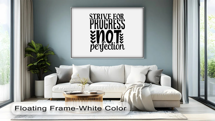 Strive for Progress Not Perfection – Inspirational Quote Canvas Print