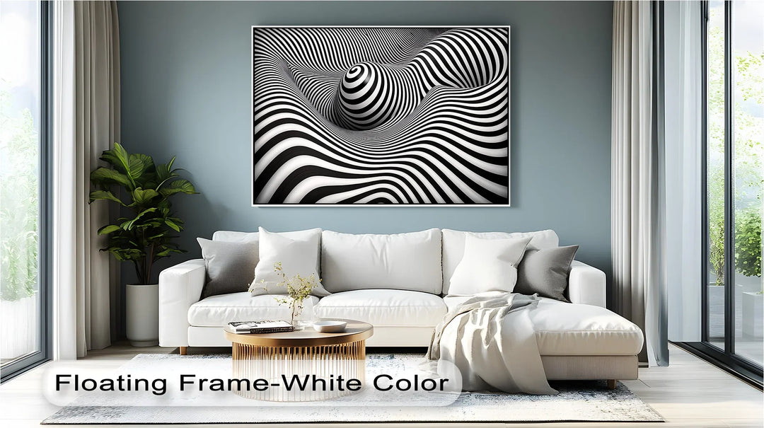 Hypnotic Spiral Wave Illusion – Black & White Canvas Print - MyPhotoStation