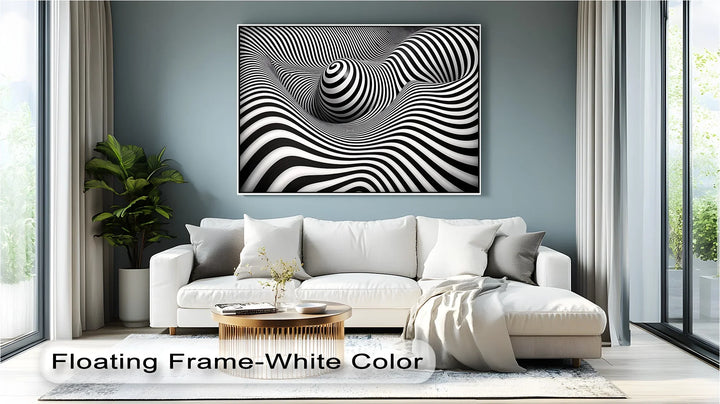 Hypnotic Spiral Wave Illusion – Black & White Canvas Print - MyPhotoStation