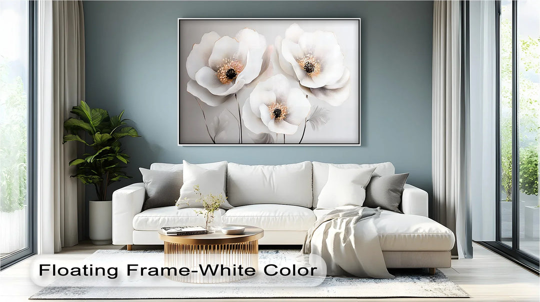 Whispers of Ivory – Neutral Floral Canvas Wall Art - MyPhotoStation