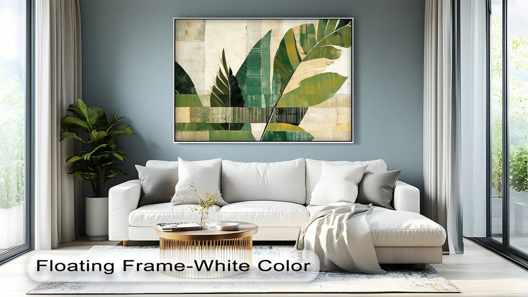 Tropical Geometry – Abstract Banana Leaf Canvas Print - MyPhotoStation