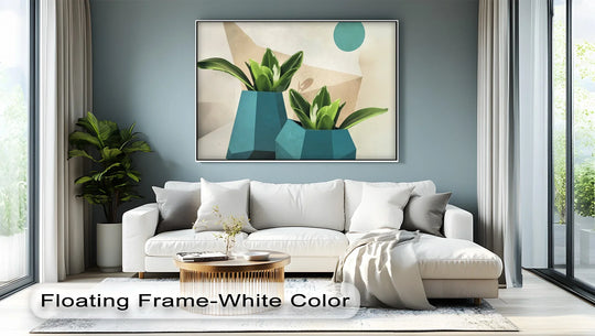 Geometric Serenity – Modern Succulent Plant Canvas Print - MyPhotoStation