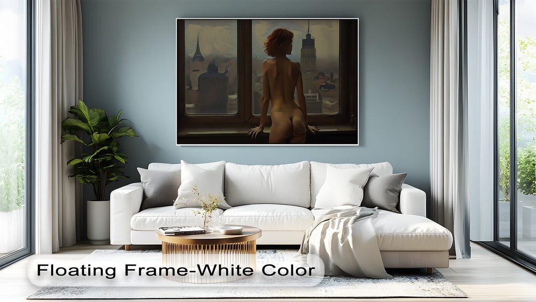 City of Silence – Nude Window Scene Canvas Print | Sexy Art