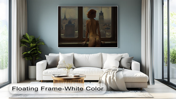 City of Silence – Nude Window Scene Canvas Print | Sexy Art