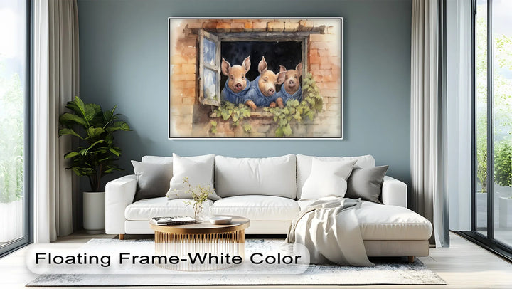 Three Little Pigs at the Window – Animal Canvas Print - MyPhotoStation