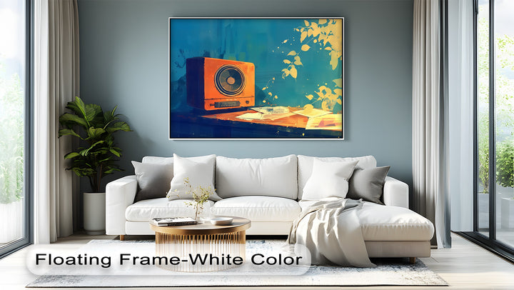 Golden Frequency – Retro Radio Still Life Canvas Print