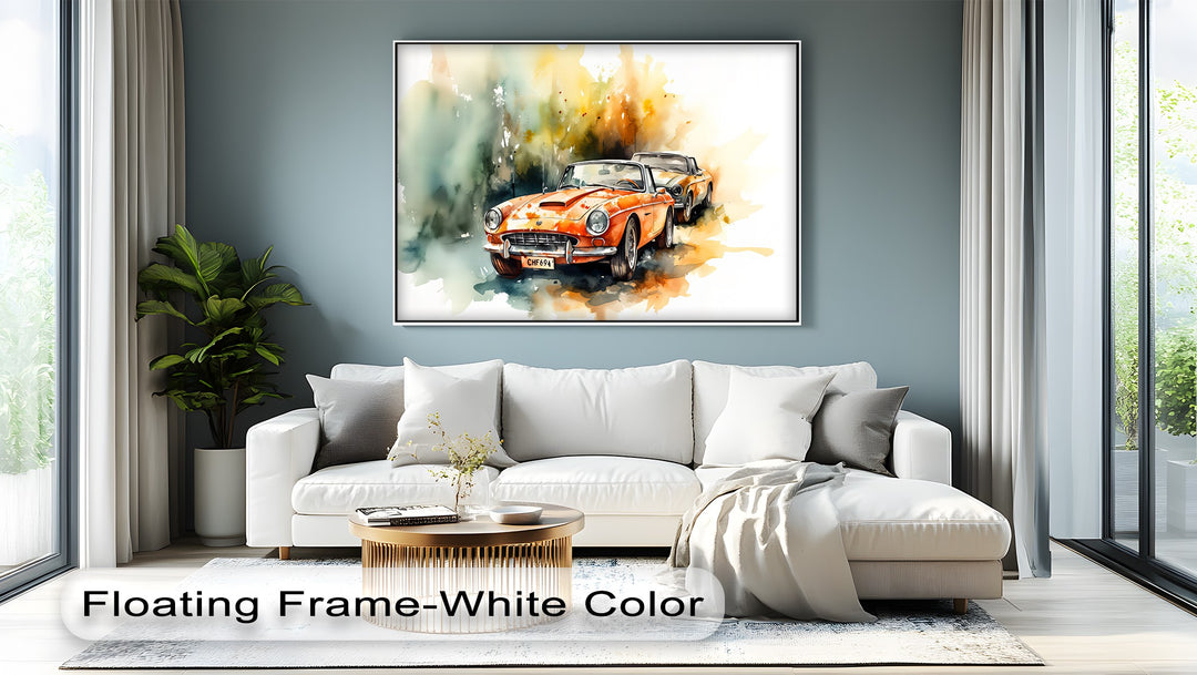 Orange Convertible Classic Cars – Car Canvas Print - MyPhotoStation