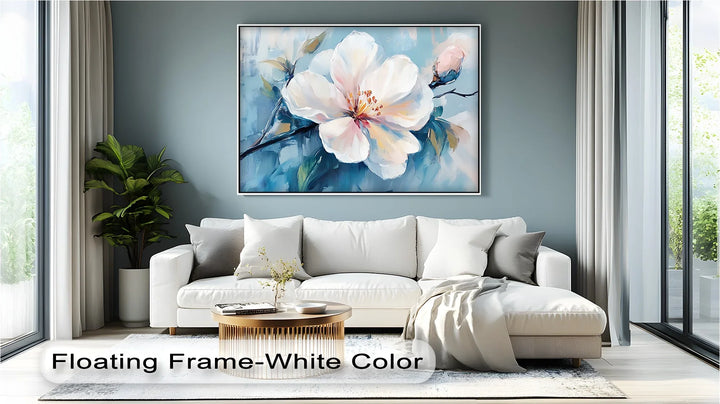 Blossom in Blue Haze – White Petal Flower on Sky Canvas Prints - MyPhotoStation