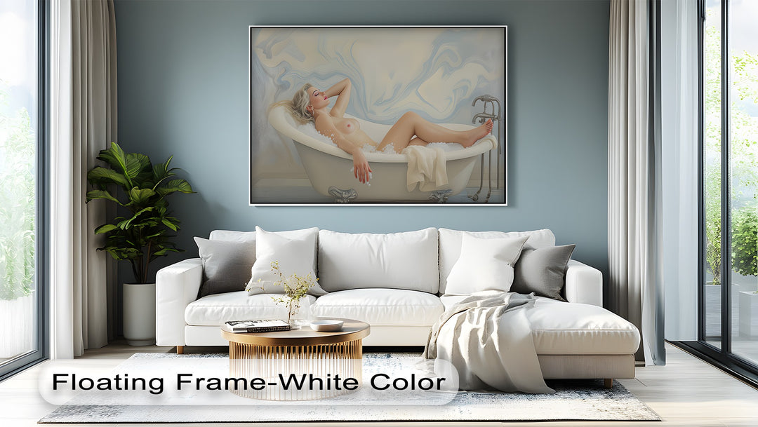 Nude Woman in Bathtub – Sexy Canvas Wall Art | Erotic Art