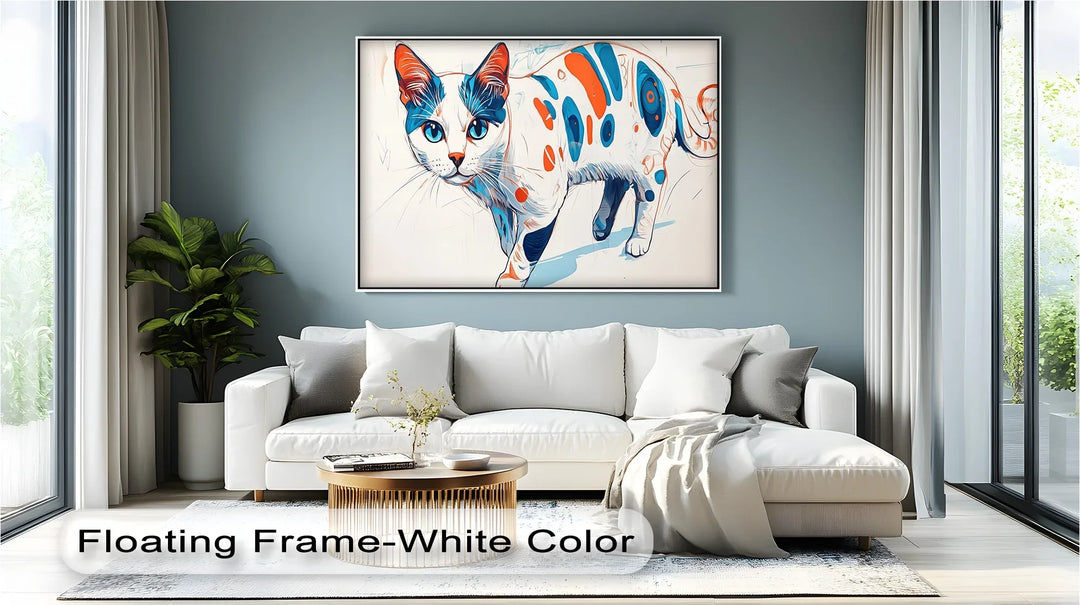 Cosmic Cat – Abstract Pop Art Style Feline Cat Canvas Print - MyPhotoStation