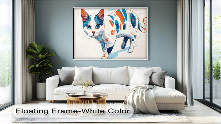 Cosmic Cat – Abstract Pop Art Style Feline Cat Canvas Print - MyPhotoStation