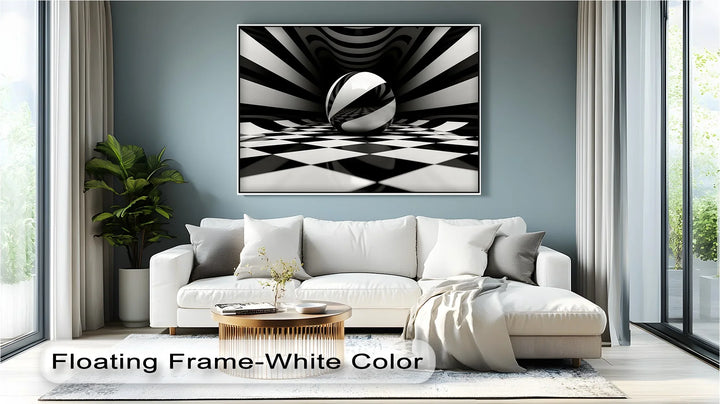 Geometric Sphere Illusion – Black & White Canvas Print - MyPhotoStation
