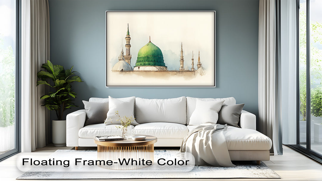 Sacred Serenity – Green Dome of Al-Masjid an-Nabawi Canvas Print