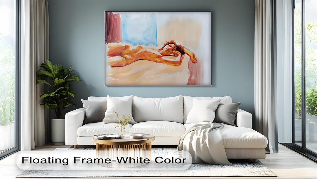 Painted Reverie – Abstract Nude Wall Art | Large Framed Canvas