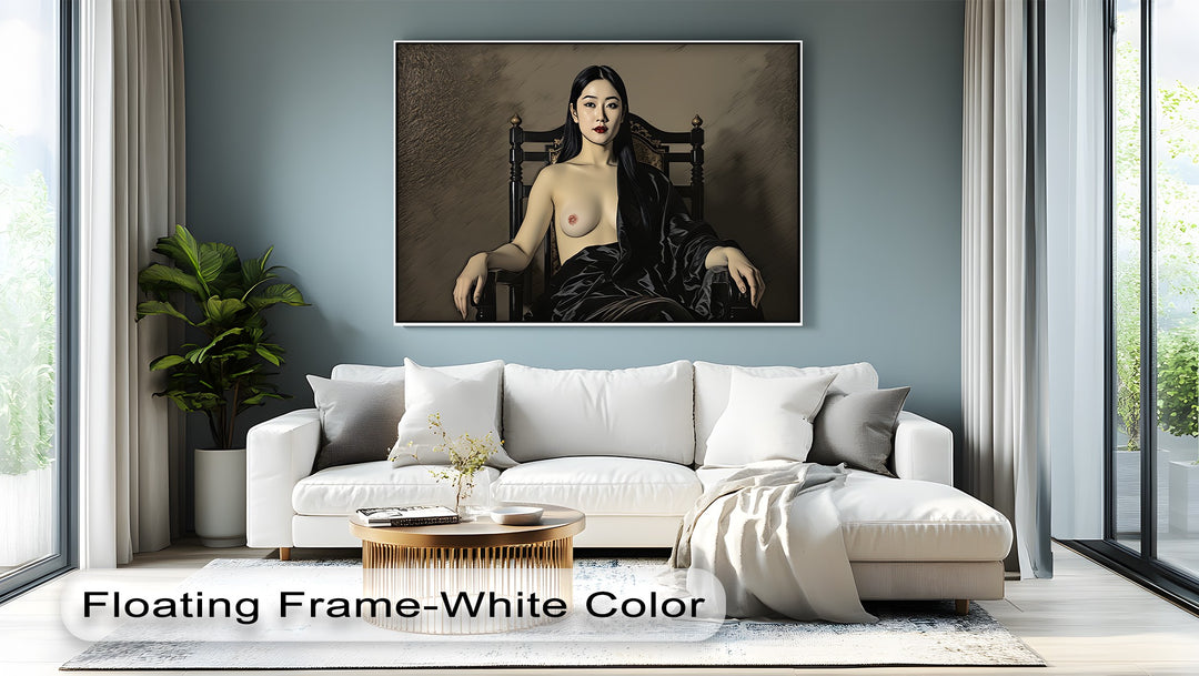 Obsidian Throne – Erotic Queen Canvas Wall Art | Sexy Artwork