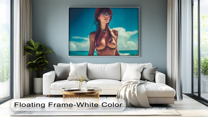 Ocean Desire – Sensual Beach Girl Erotic Canvas Wall Art | Bedroom Wall Art