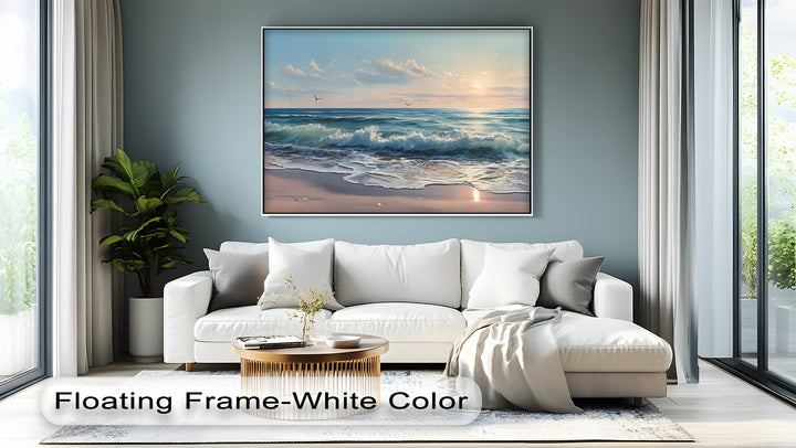 Tranquil Horizon – Ocean Sunset Waves Canvas Print