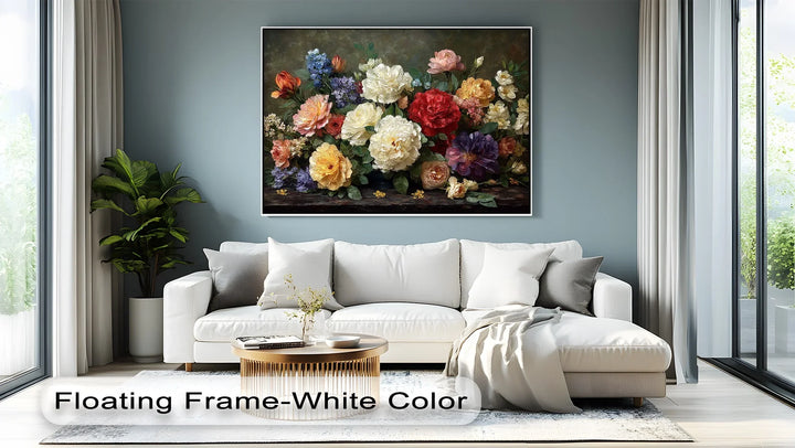 Victorian Bloom – Lush Peony & Rose Still Life Canvas Print - MyPhotoStation
