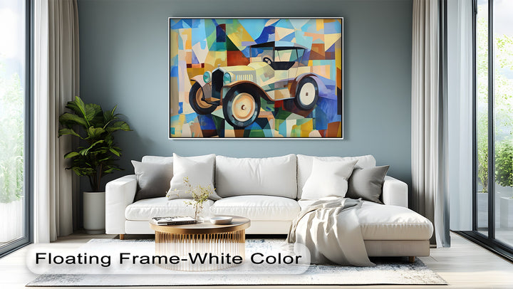 Geometric Vintage Car – Car Canvas Print