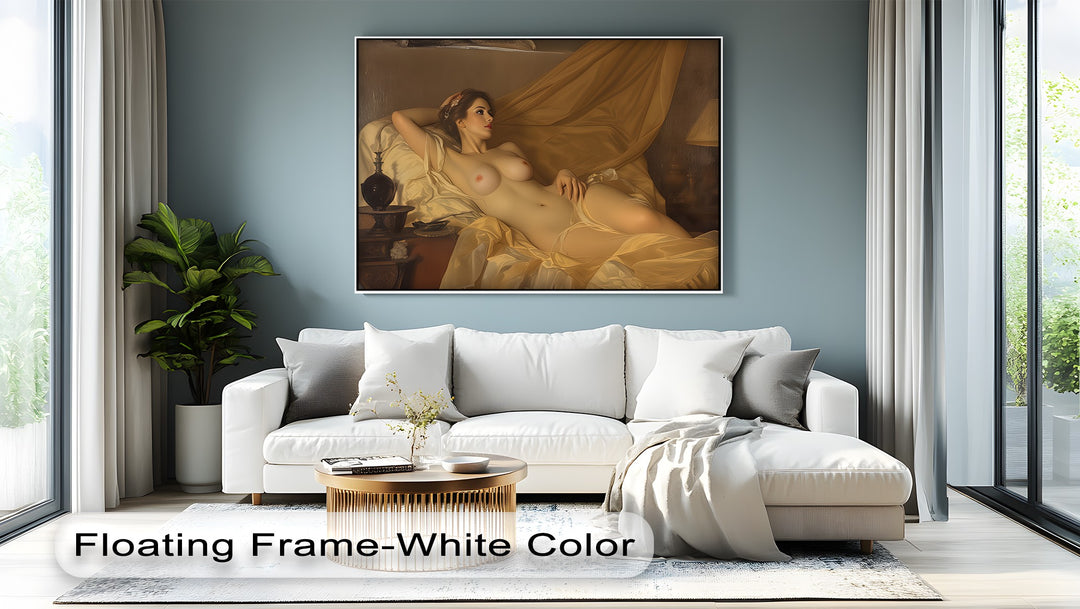 Golden Reverie – Nude Woman Canvas Wall Art | Sexy Canvas Print