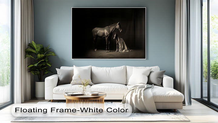 Sacred Bond – Mare and Foal in Gentle Light Canvas Print