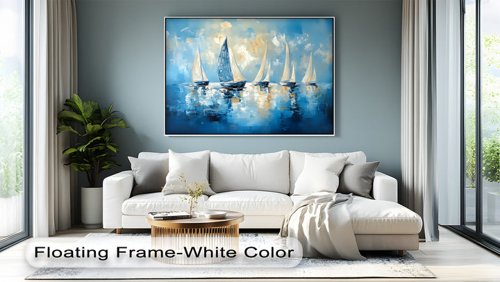 Sailing into Light – Abstract Ocean Regatta Canvas Print