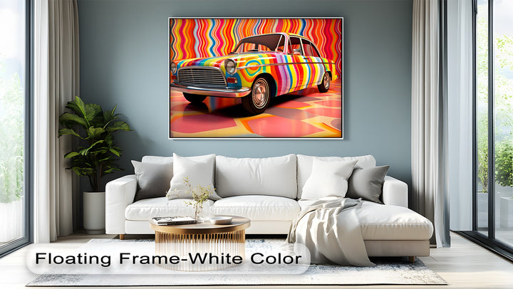 Groovy Wheels – Psychedelic Pop Art Car Canvas Print