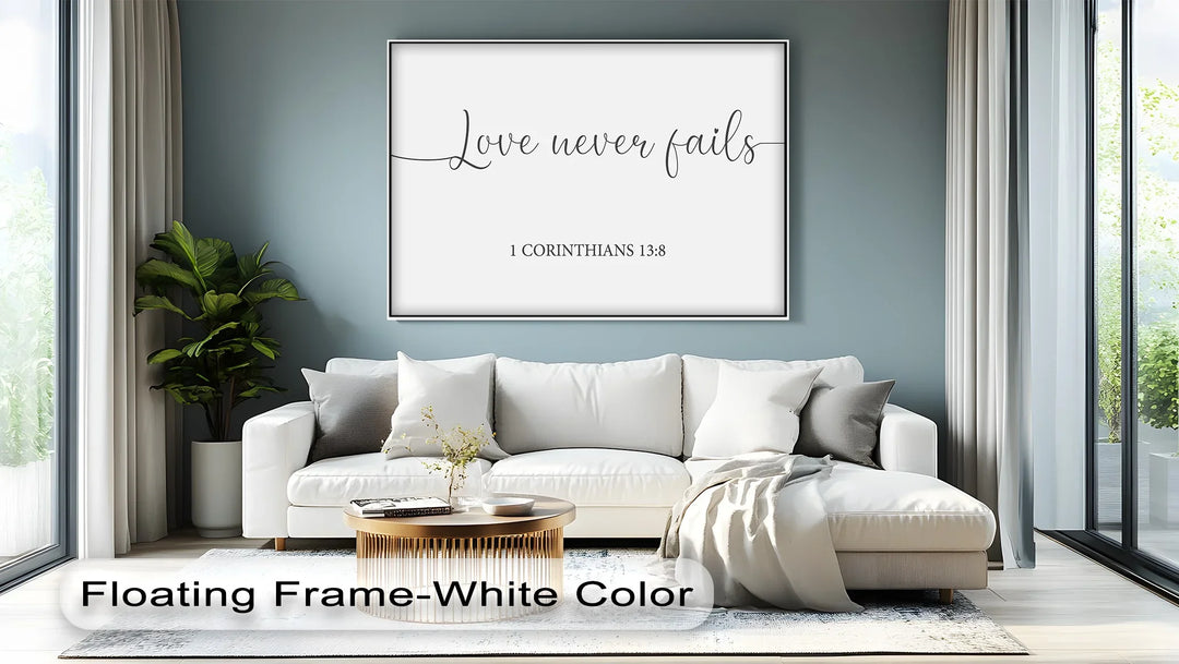 Love Never Fails – 1 Corinthians 13:8 Canvas Print - MyPhotoStation