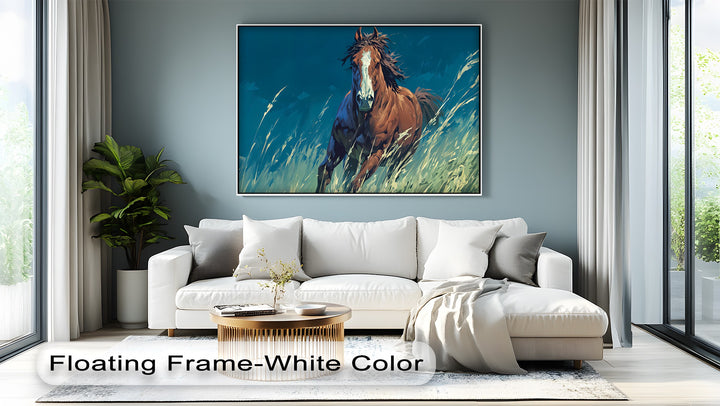 Wildfire Spirit – Galloping Horse in Vibrant Field Canvas Print