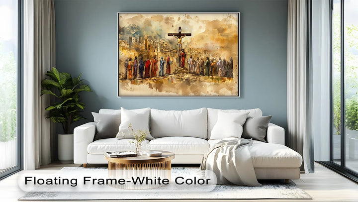 Jesus on the Cross with Disciples - Jesus Canvas Print
