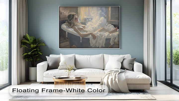 Sensual Woman in Bathtub – Erotic Canvas Wall Art | Framed Art