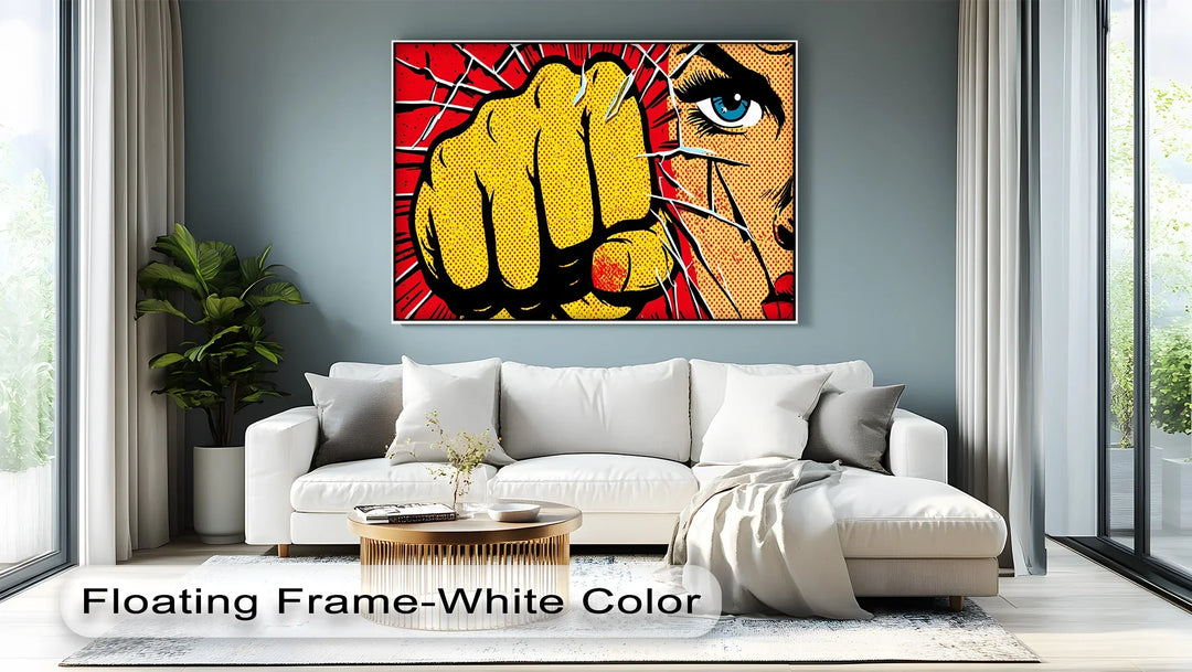 Shattered Stare – Pop Art Punch Comic Canvas Print